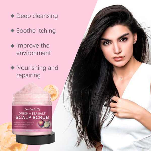 New Arrival Onion and Sea Salt Scalp Scrub Gentle Cleansing Hair Scalp Scrub Scalp Environments Improve Hair Scrub - Image 4
