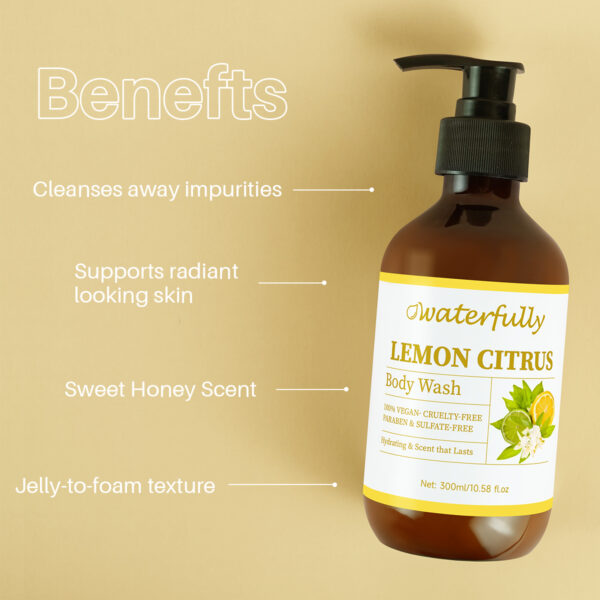 Private label Lemon & Citrus Pigmentation Correctors Body Wash Show Gel