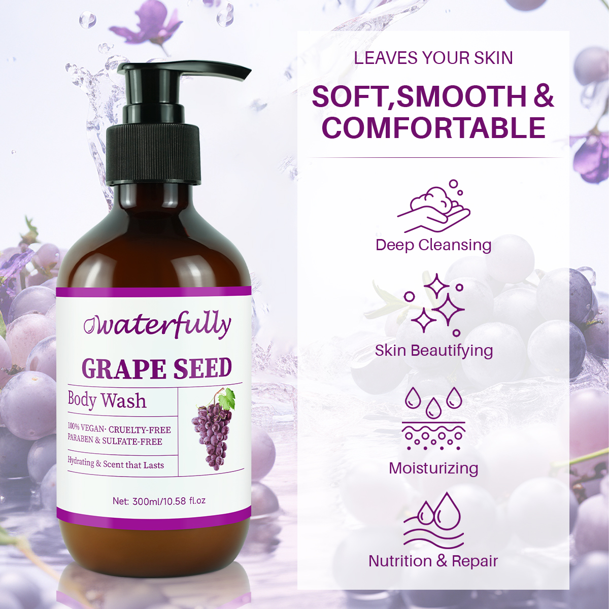 Grape Seed Body Wash | Antioxidant & Protective Skin Cleanser - Image 4