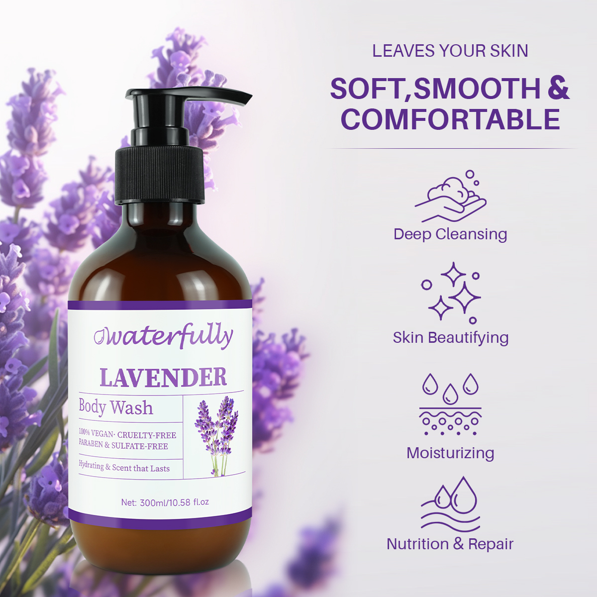 Lavender Body Wash | Calming & Relaxing Skin Cleanser - Image 4