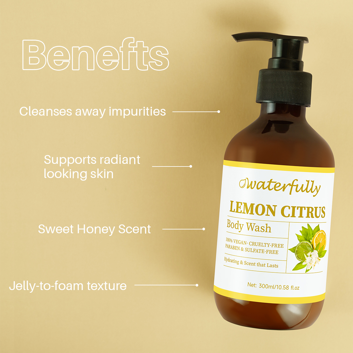 Lemon Citrus Body Wash | Refreshing & Skin Brightening Cleanser - Image 6
