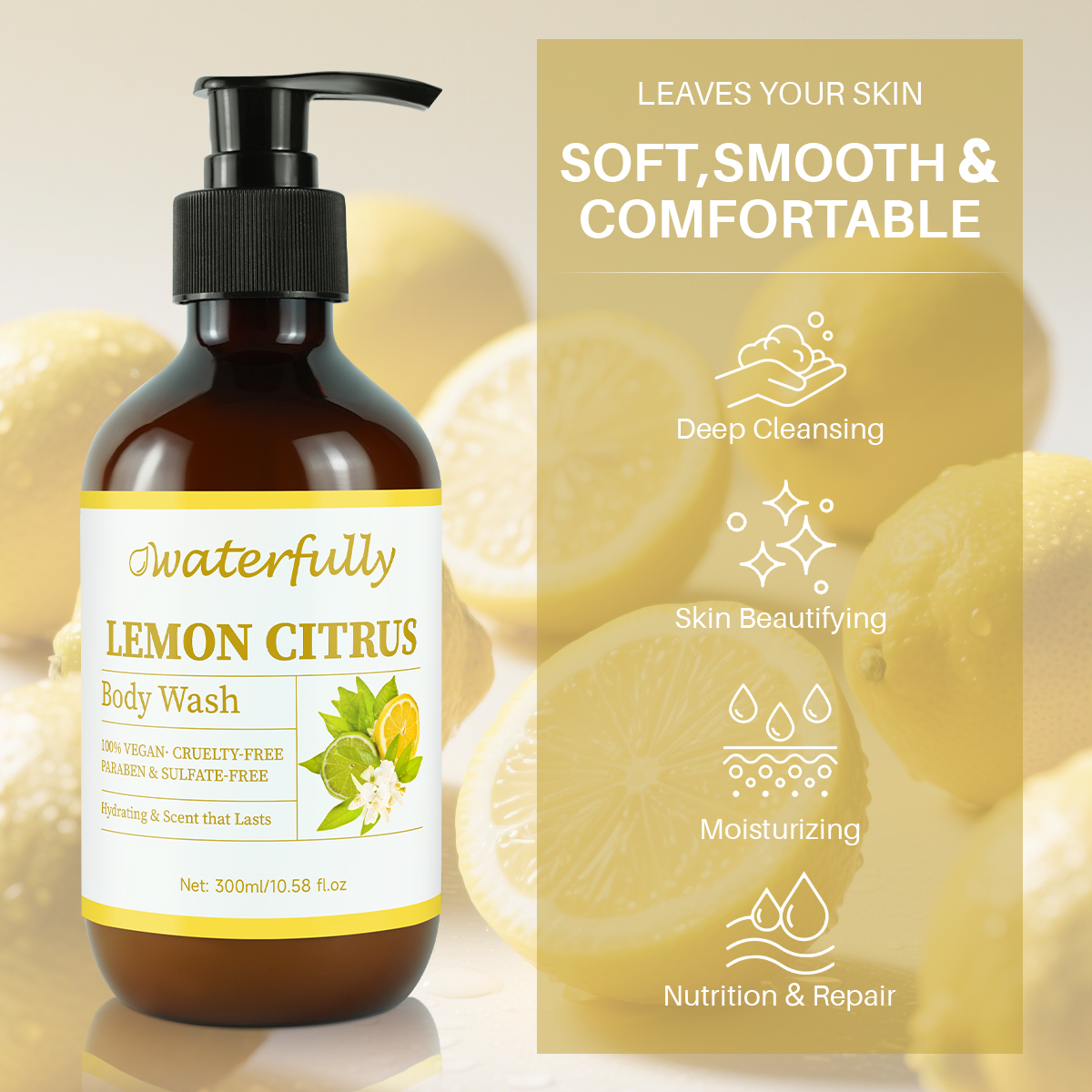 Lemon Citrus Body Wash | Refreshing & Skin Brightening Cleanser - Image 4