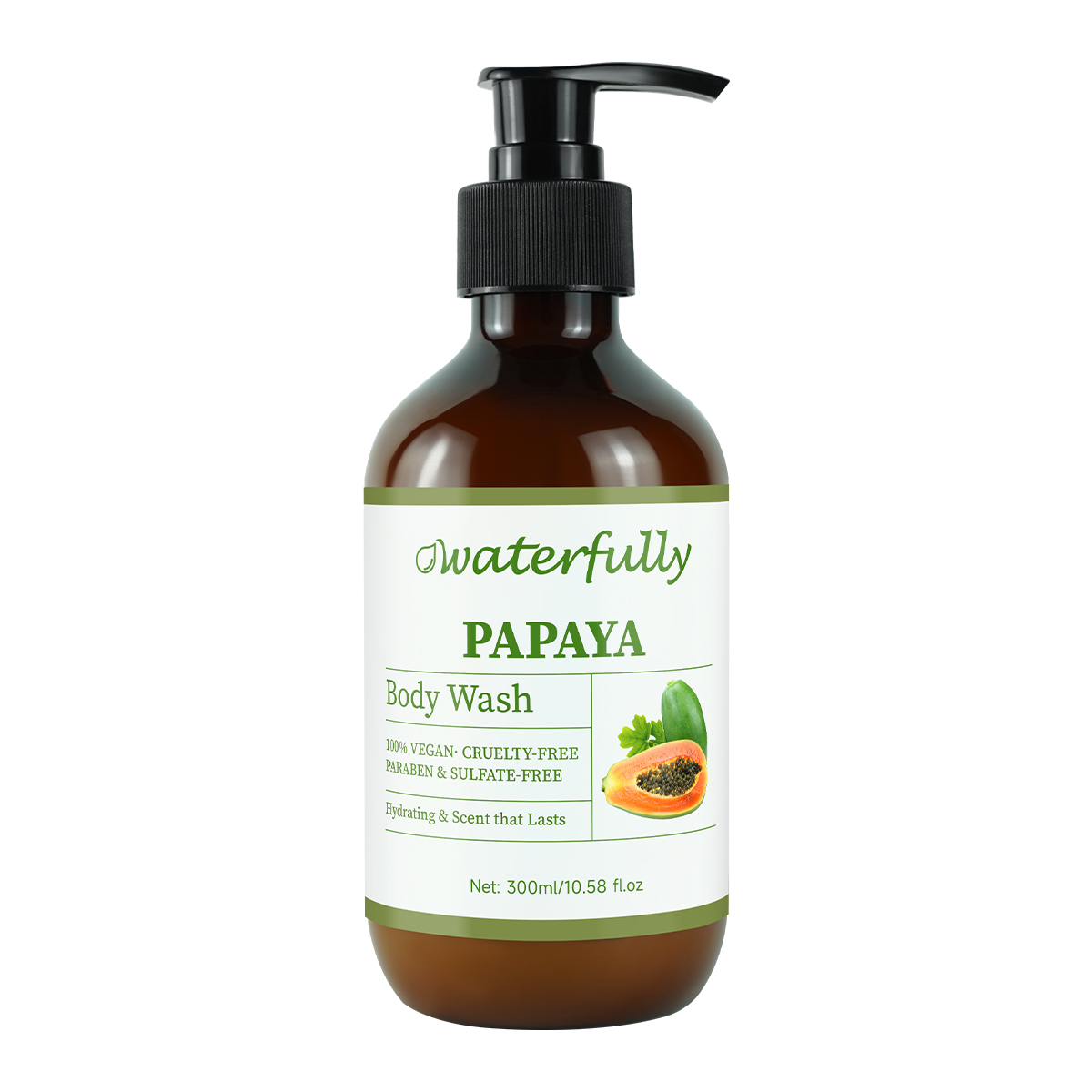 Waterfully Papaya Body Wash | Enzymatic Brightening & Smoothing Cleanser