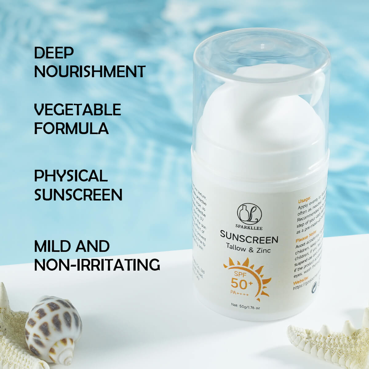 private label Tallow Zinc Oxide Sunscreen Long-Lasting Mineral SPF Protection UVA UVB - Image 4