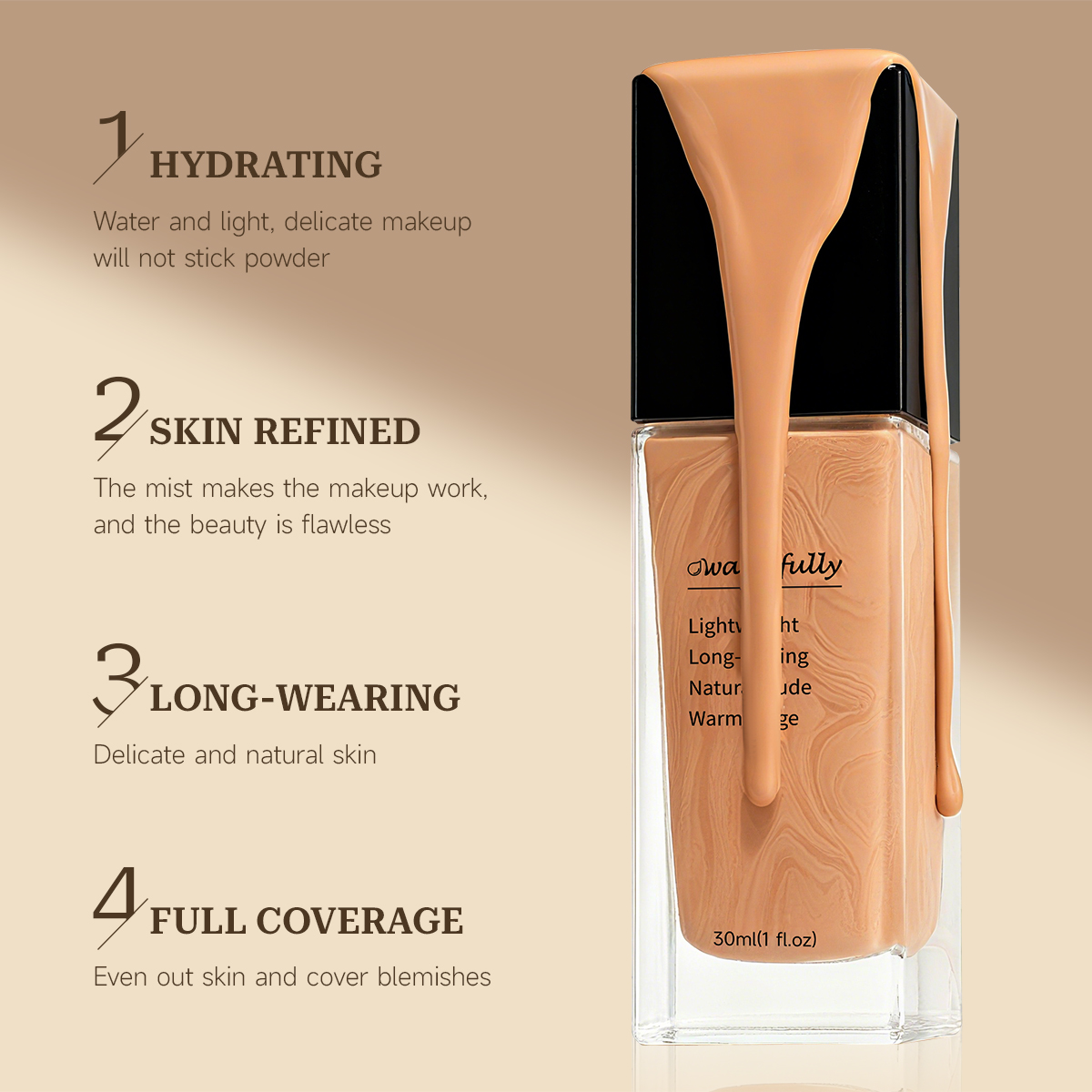 Creamy Hydrating Foundation | Lightweight Full Coverage · Natural Finish - Image 6