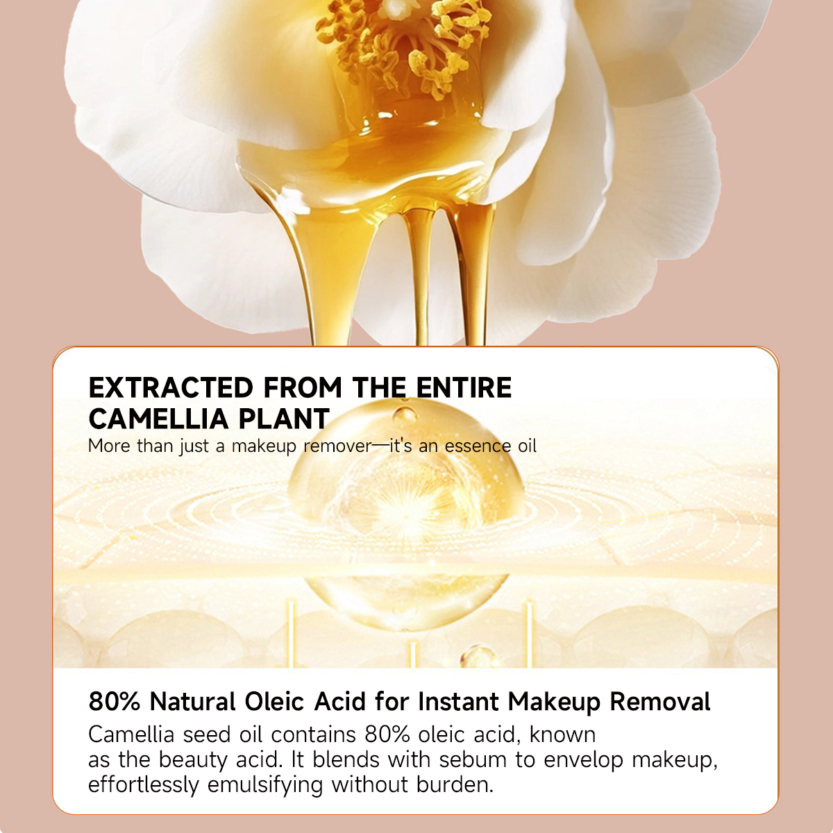 Camellia Makeup Remover Oil | Quick Emulsifying · Deep Cleansing · Water-Light - Image 6