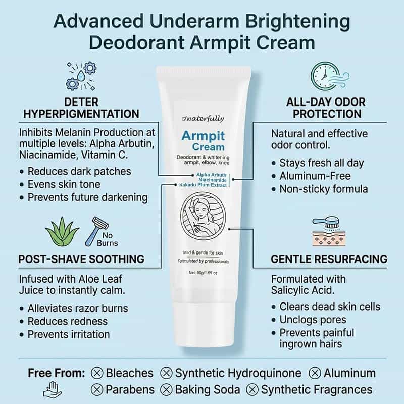 Advanced Underarm Brightening Deodorant Cream with Alpha Arbutin & Niacinamide - Image 6
