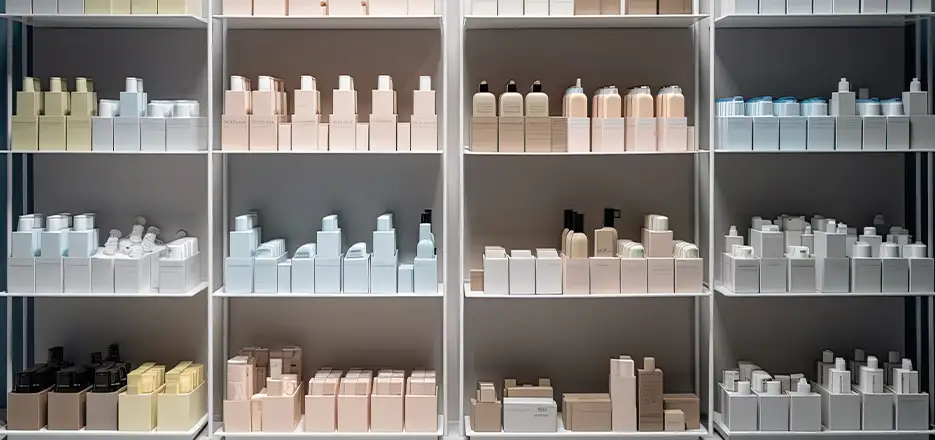 Cosmetics product range and packaging references