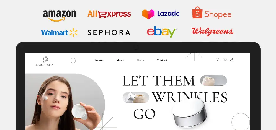 Cosmetics packaging and presentation for online selling